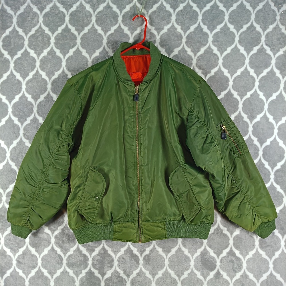 Aviator MA-1 Flight Coat Bomber Jacket Mens Size M Olive Green